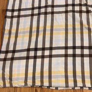 Pottery Barn Kids Twin Size Duvet Cover. Brown and Yellow Plaid.